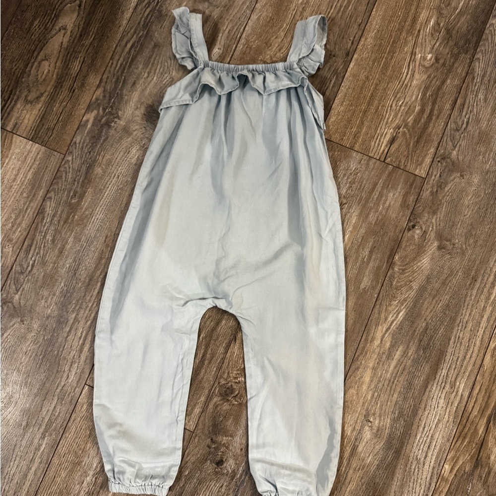Charming Sky Blue Ruffle Jumpsuit